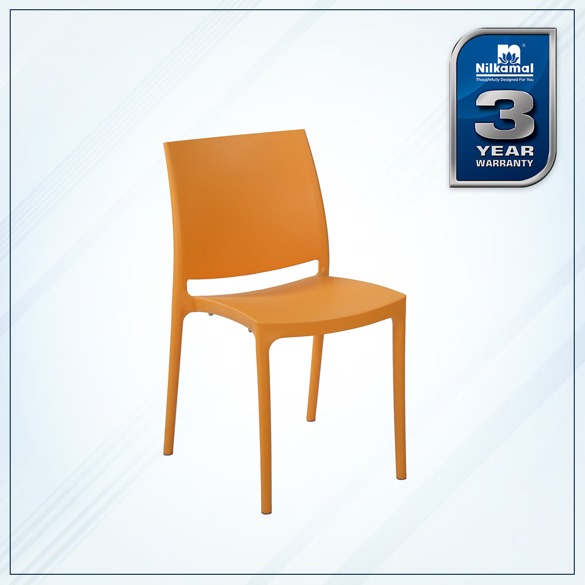 Nilkamal Novella 08 Plastic Armless Chair (Orange) - Nilkamal | VK Furniture & Electronics Mangalore