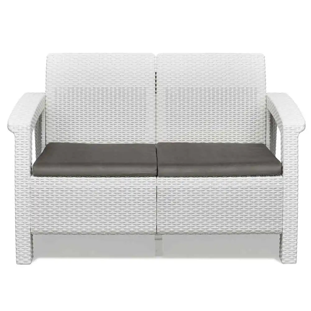 Nilkamal Goa Plastic 2 Seater Sofa with Cushion (Milky White and Grey) - Nilkamal | VK Furniture & Electronics Mangalore