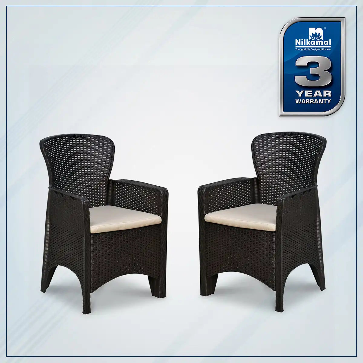 Nilkamal Breeze One Seater Plastic Sofa Chair with Cushion, Set of 2 - Nilkamal | VK Furniture & Electronics Mangalore