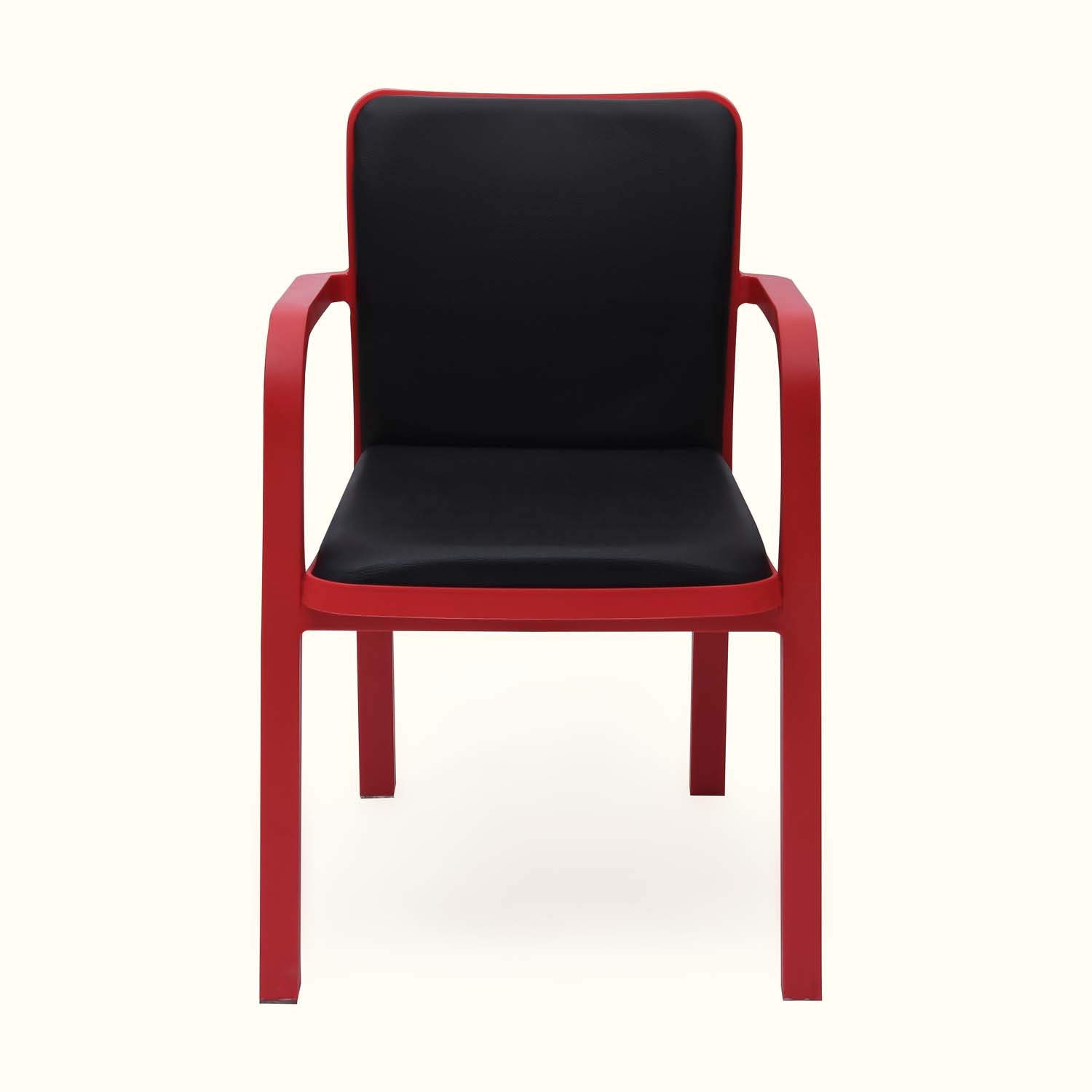 Nilkamal Luxe Full-Back Cushioned Plastic Chair (Bright Red & Black) - Nilkamal | VK Furniture & Electronics Mangalore
