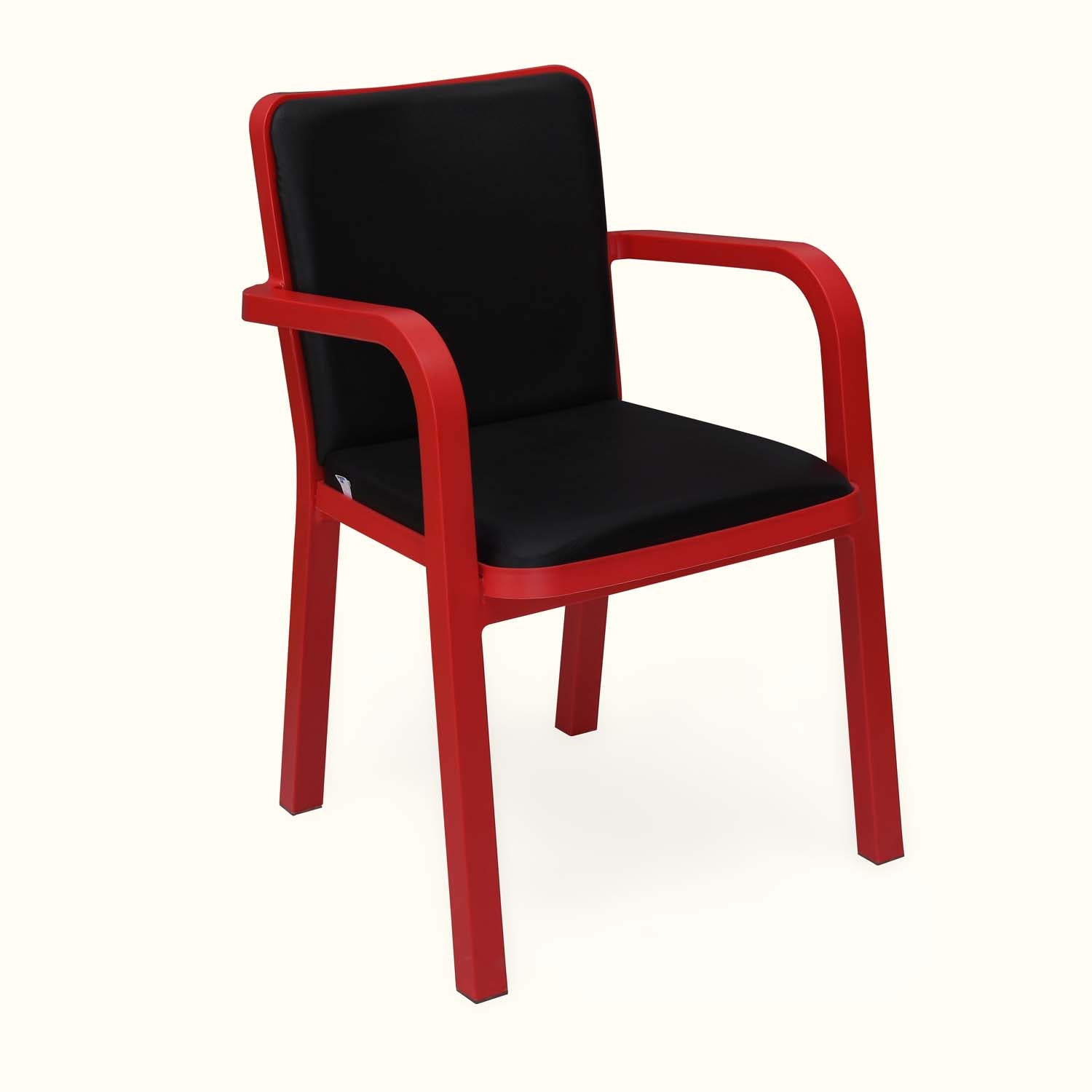 Nilkamal Luxe Full-Back Cushioned Plastic Chair (Bright Red & Black) - Nilkamal | VK Furniture & Electronics Mangalore