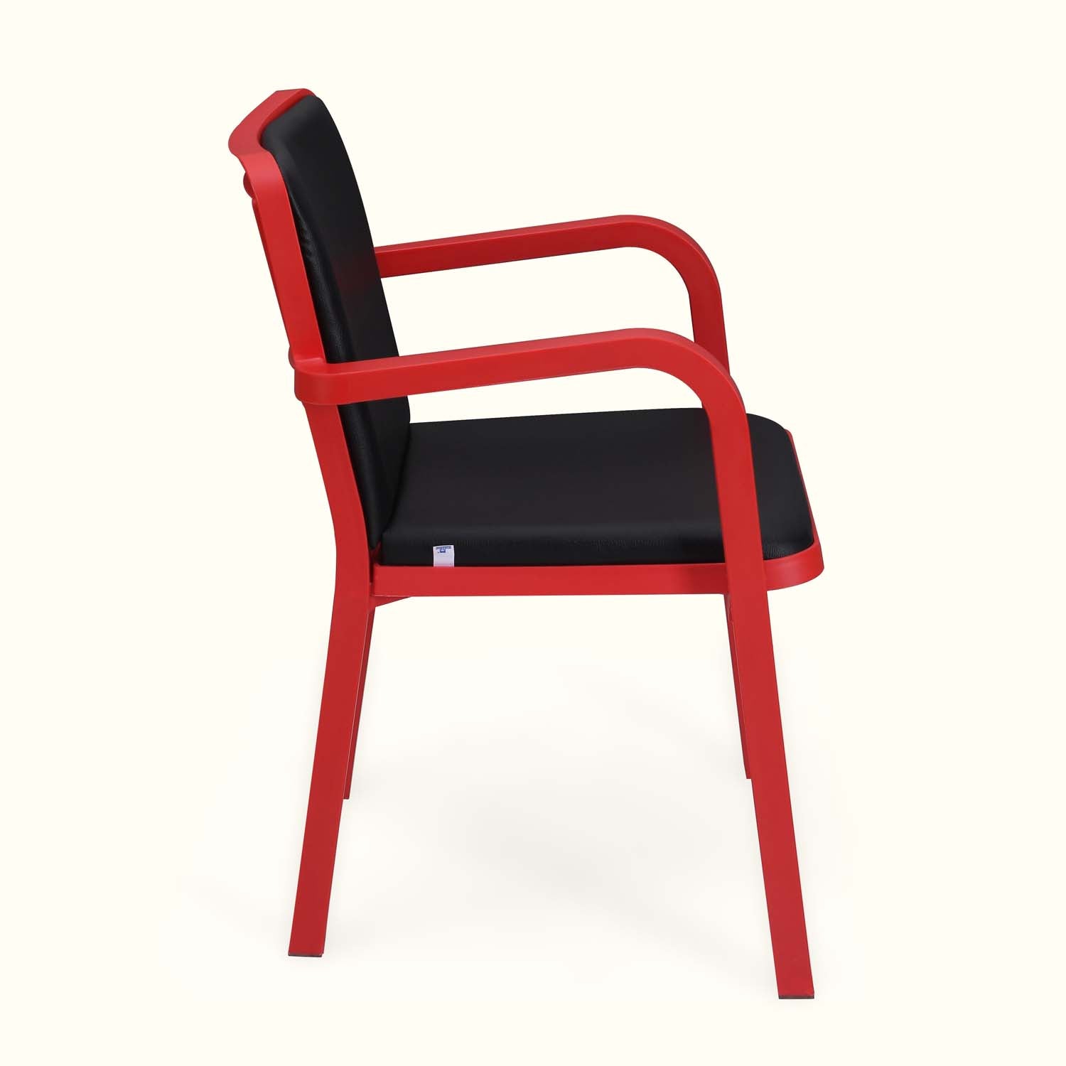 Nilkamal Luxe Full-Back Cushioned Plastic Chair (Bright Red & Black) - Nilkamal | VK Furniture & Electronics Mangalore