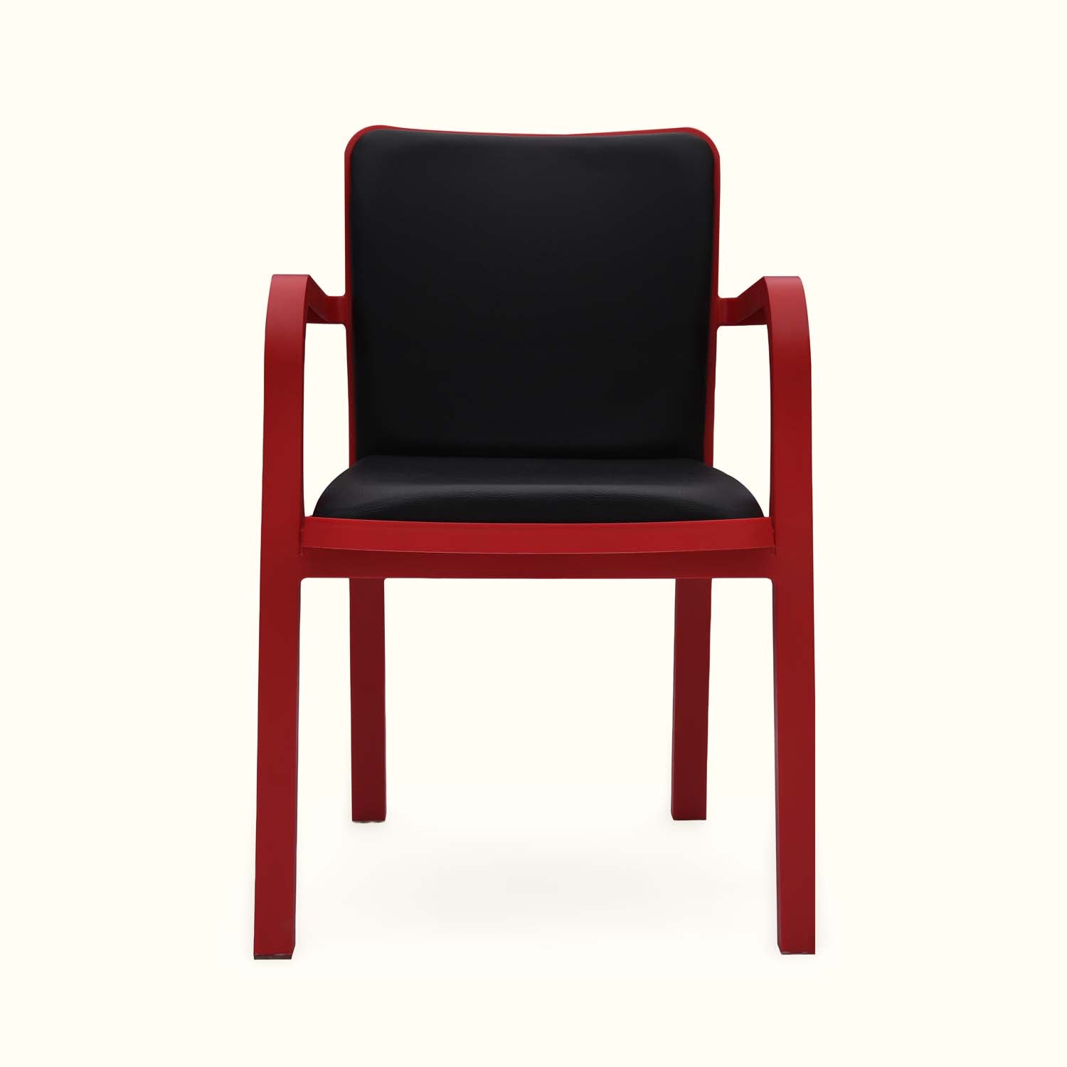 Nilkamal Luxe Full-Back Cushioned Plastic Chair (Bright Red & Black) - Nilkamal | VK Furniture & Electronics Mangalore