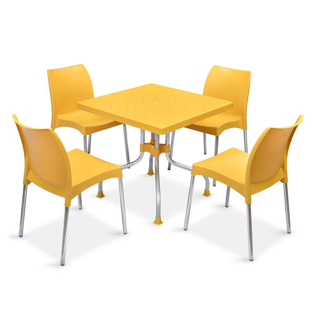 Nilkamal Orchid 1 + 4 Chair Plastic Dining Set - Nilkamal | VK Furniture & Electronics Mangalore