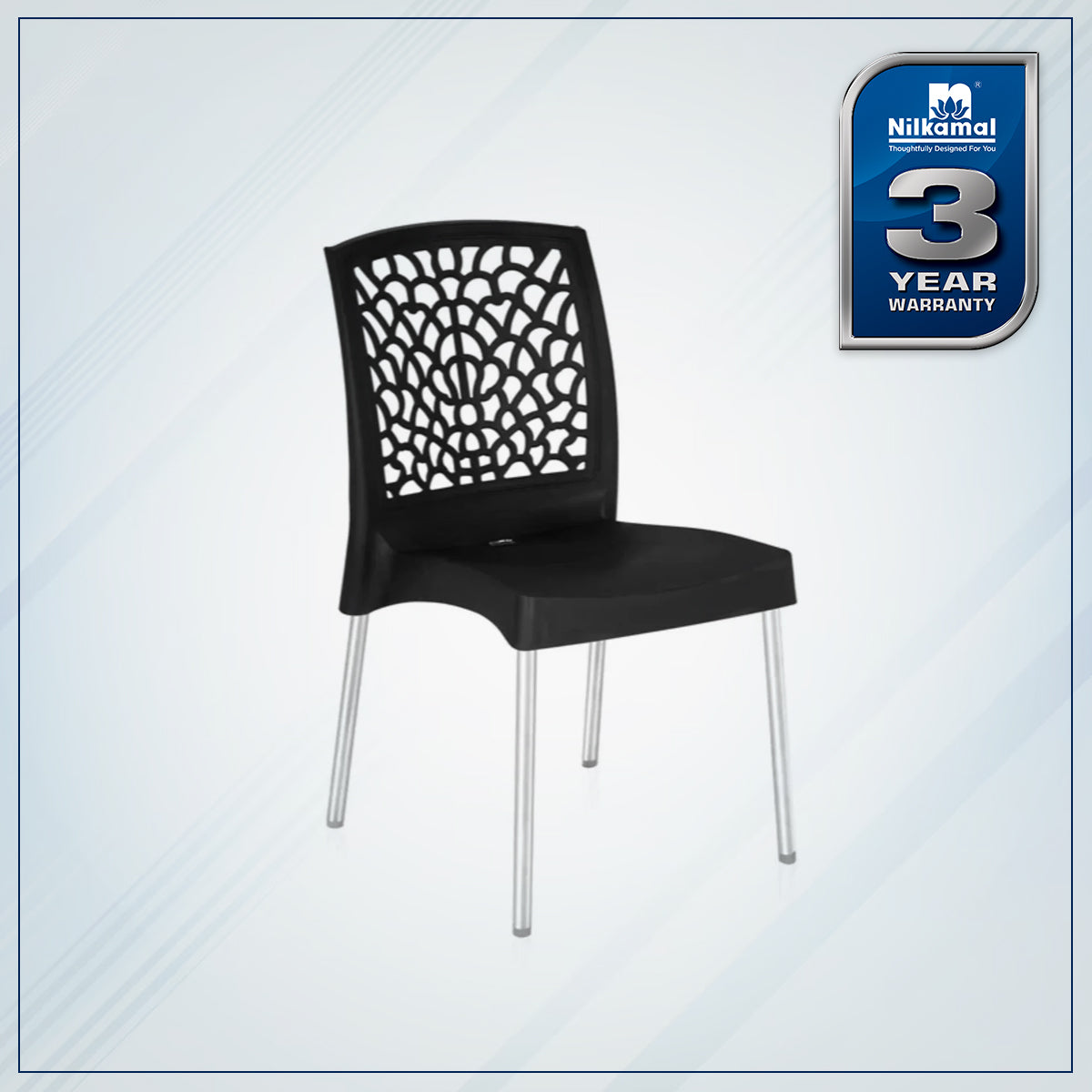 Nilkamal Novella 19 Plastic Armless Chair (Iron Black) - Nilkamal | VK Furniture & Electronics Mangalore