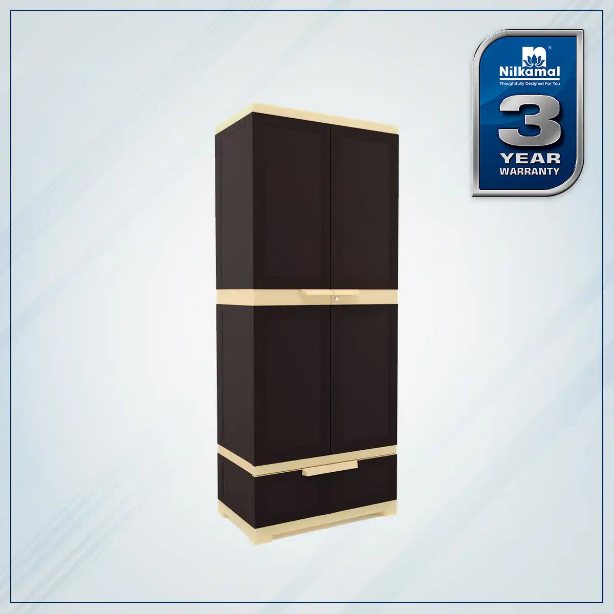 Nilkamal Freedom FMDR 1B Plastic Storage Cabinet with 1 Drawer (Weathered Brown / Biscuit) - Nilkamal | VK Furniture & Electronics Mangalore