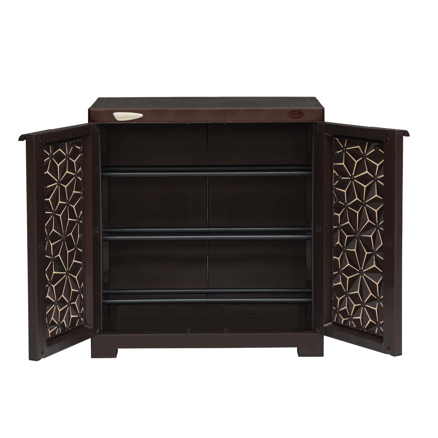 Nilkamal Freedom Star (FMSC09STR) Plastic Shoe Cabinet (Weather Brown & Biscuit)