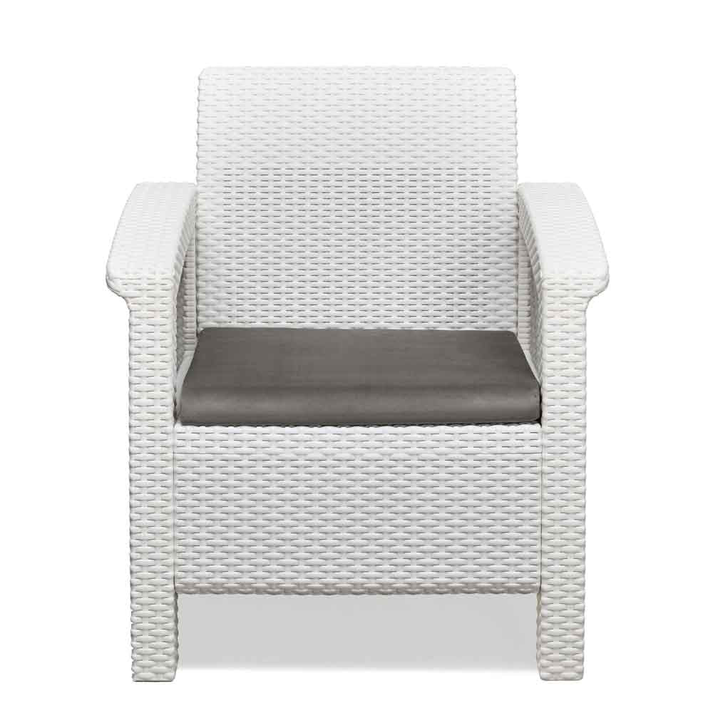 Nilkamal Goa Plastic 1 Seater Sofa with Cushion (Milky White and Grey) - Nilkamal | VK Furniture & Electronics Mangalore