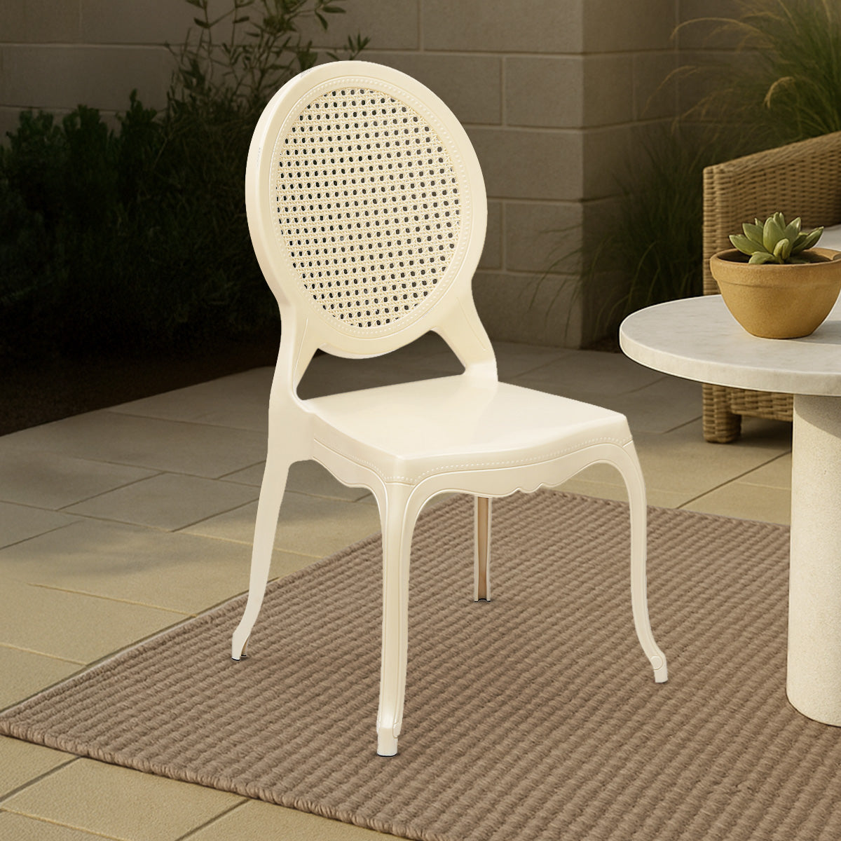 Nilkamal Grace Plastic Chair (Pearl White) — Nilkamal | VK Furniture Mangalore