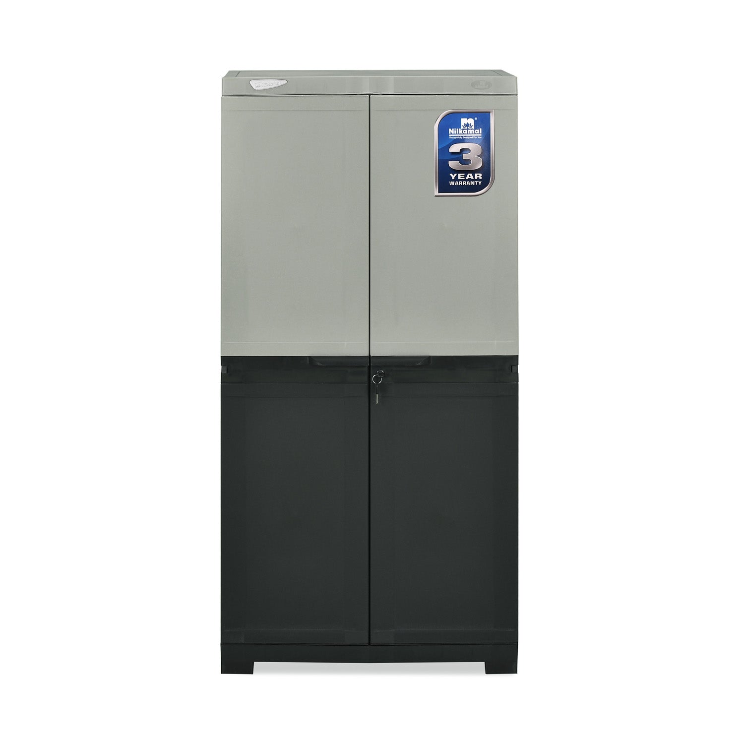 Nilkamal Freedom Mini Medium (FMM Duet) Plastic Storage Cabinet (Haze Grey/Charcoal Grey) - Nilkamal | VK Furniture & Electronics Mangalore