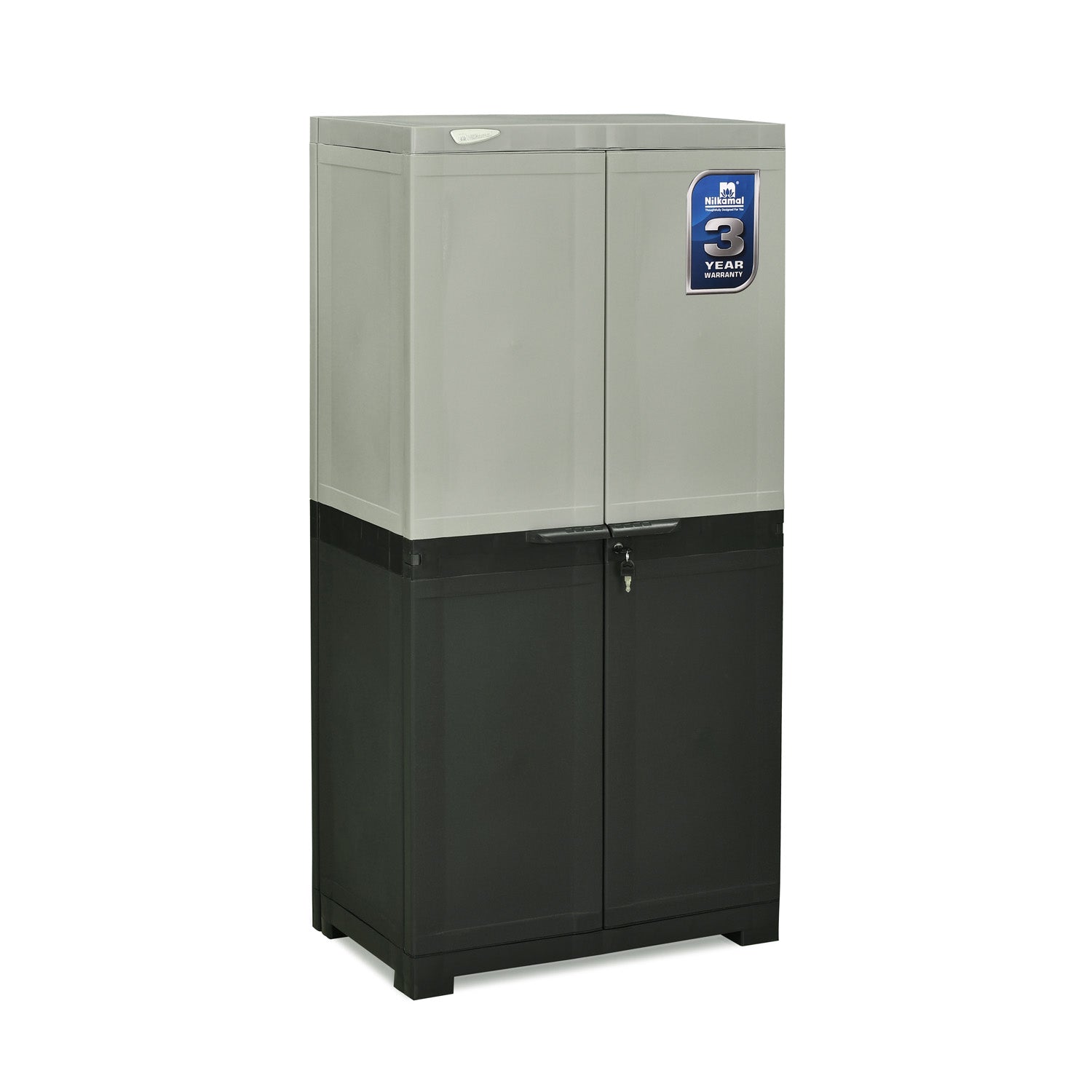 Nilkamal Freedom Mini Medium (FMM Duet) Plastic Storage Cabinet (Haze Grey/Charcoal Grey) - Nilkamal | VK Furniture & Electronics Mangalore