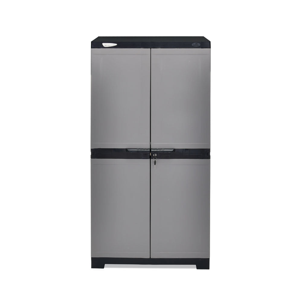 Nilkamal Freedom Mini Medium (FMM) Plastic Storage Cabinet/Bookshelf (Haze Grey/Charcoal Grey) - Nilkamal | VK Furniture & Electronics Mangalore