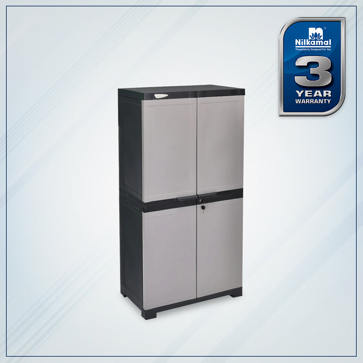 Nilkamal Freedom Mini Medium (FMM) Plastic Storage Cabinet/Bookshelf (Haze Grey/Charcoal Grey) - Nilkamal | VK Furniture & Electronics Mangalore