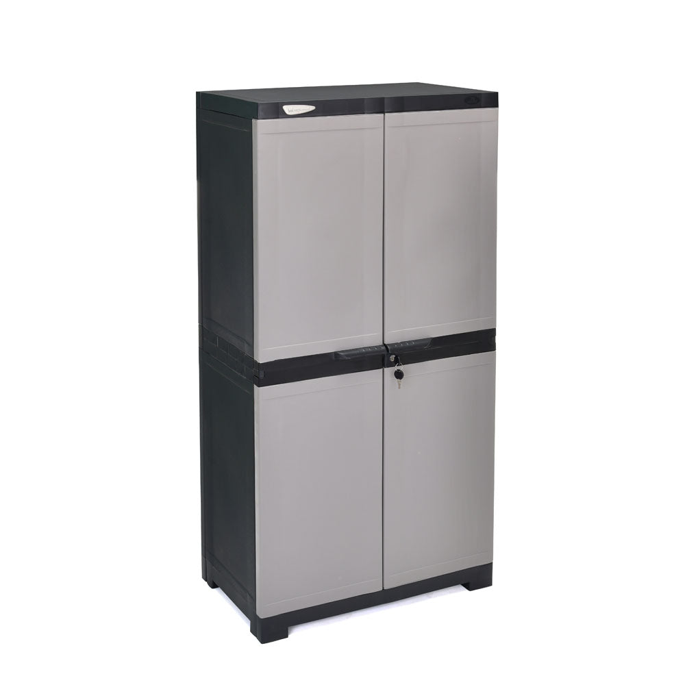 Nilkamal Freedom Mini Medium (FMM) Plastic Storage Cabinet/Bookshelf (Haze Grey/Charcoal Grey) - Nilkamal | VK Furniture & Electronics Mangalore