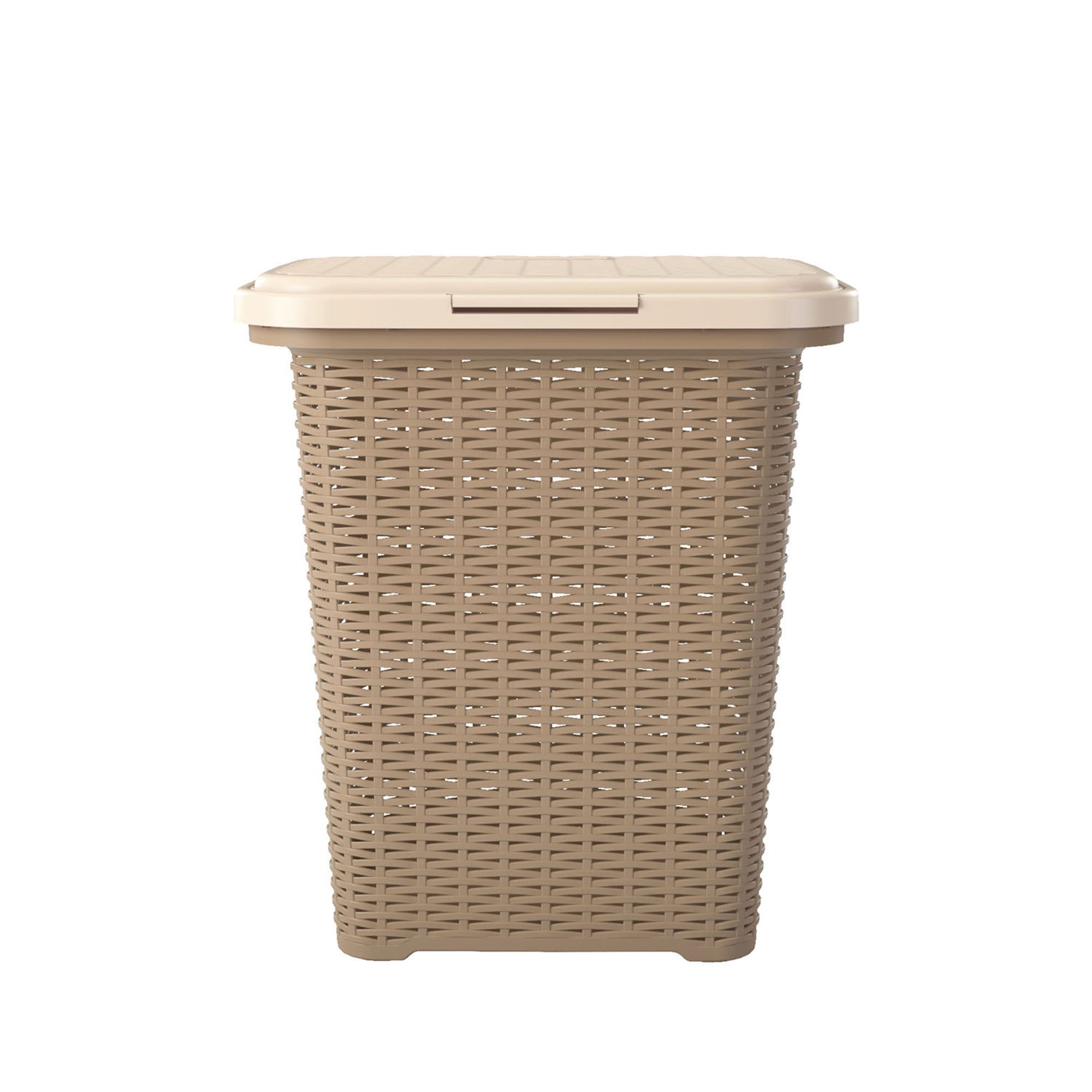 Nilkamal Elegance Laundry Basket 50 Litre with Lid (Sandy Brown & Marble Cream) - Nilkamal | VK Furniture & Electronics Mangalore