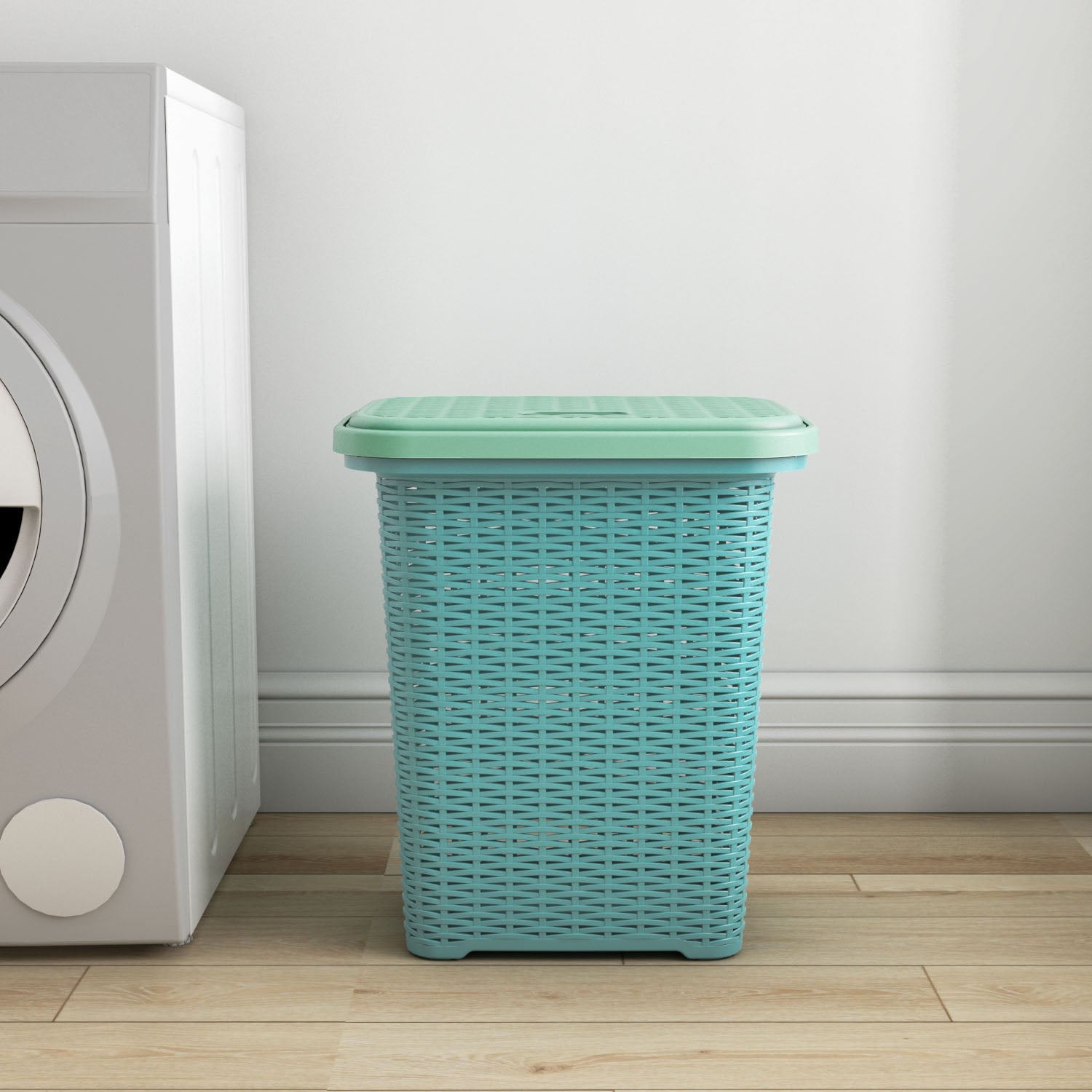 Nilkamal Elegance Laundry Basket 50 Litre with Lid (Sapphire Blue & Sea Blue) — Nilkamal | VK Furniture Mangalore