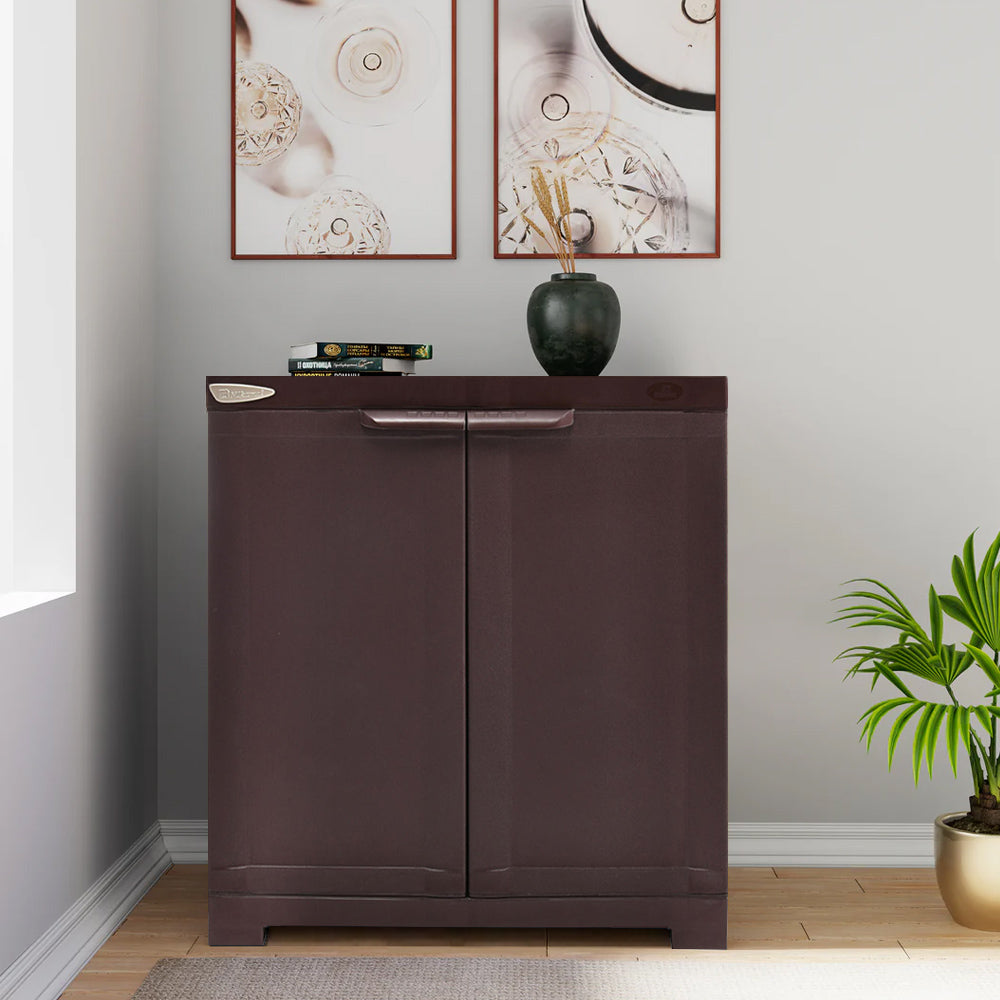 Nilkamal Freedom Mini 09 (FMSC09) Plastic Shoe Cabinet (Weather Brown) — Nilkamal | VK Furniture Mangalore