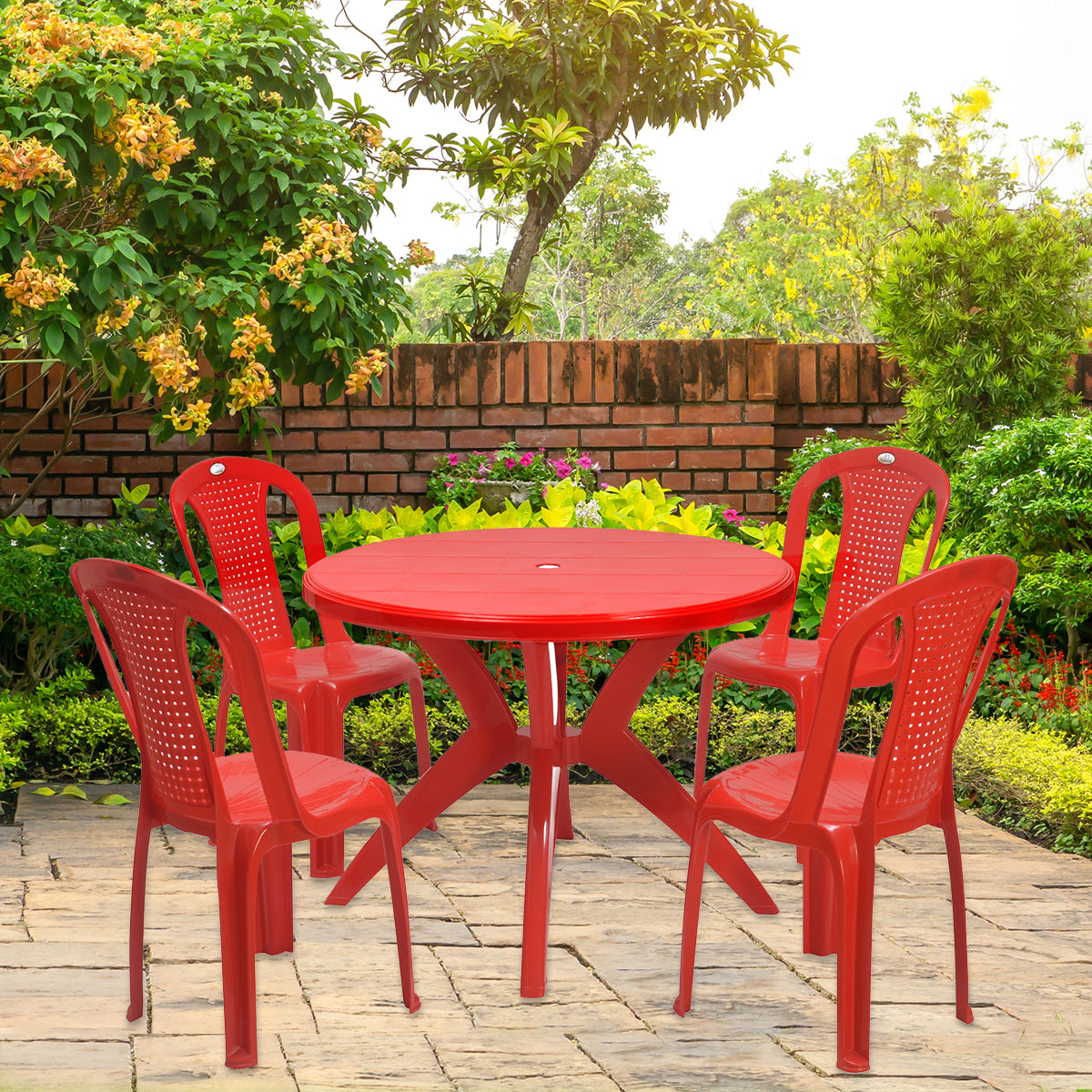 Nilkamal Meridian Kross Leg 4 Seater Dining Set - Nilkamal | VK Furniture & Electronics Mangalore