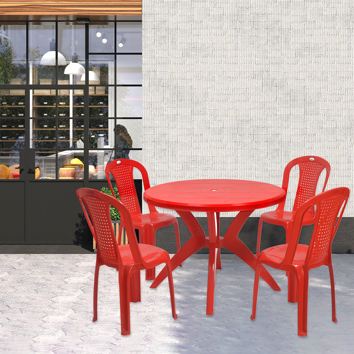 Nilkamal Meridian Kross Leg 4 Seater Dining Set - Nilkamal | VK Furniture & Electronics Mangalore