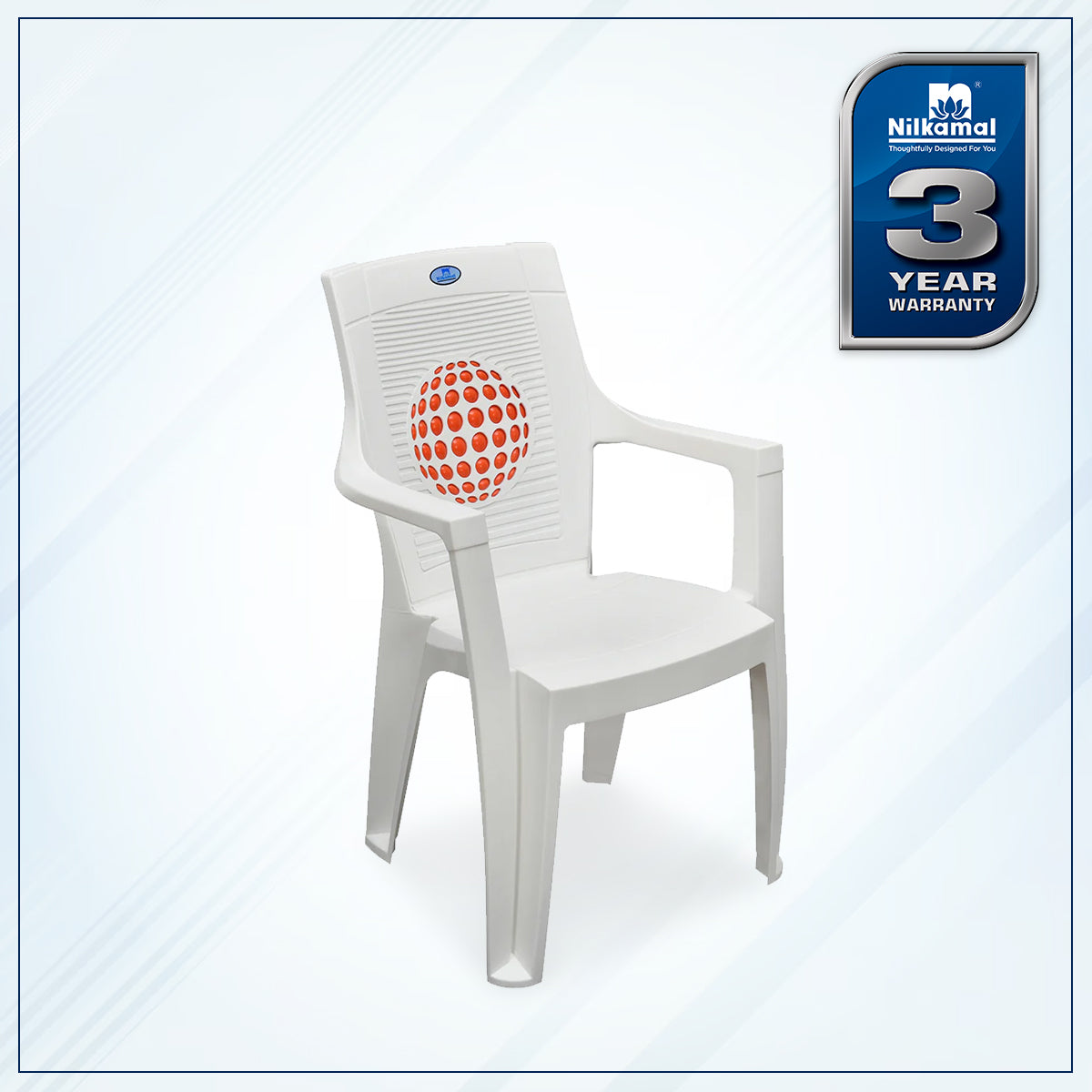 Nilkamal Globe 3D Plastic Arm Chair - Nilkamal | VK Furniture & Electronics Mangalore