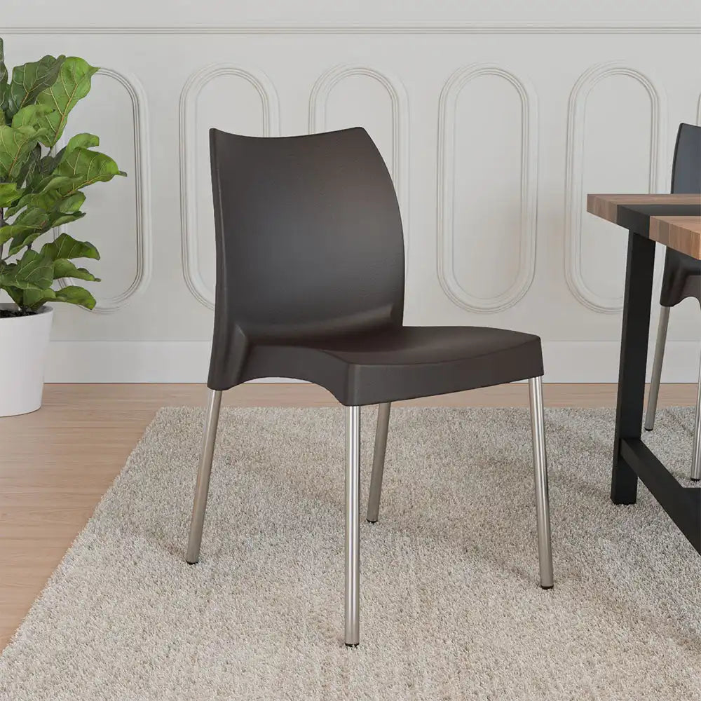 NILKAMAL NOVELLA 07 PLASTIC ARMLESS CHAIR (SEASON RUST BROWN) — Nilkamal | VK Furniture Mangalore