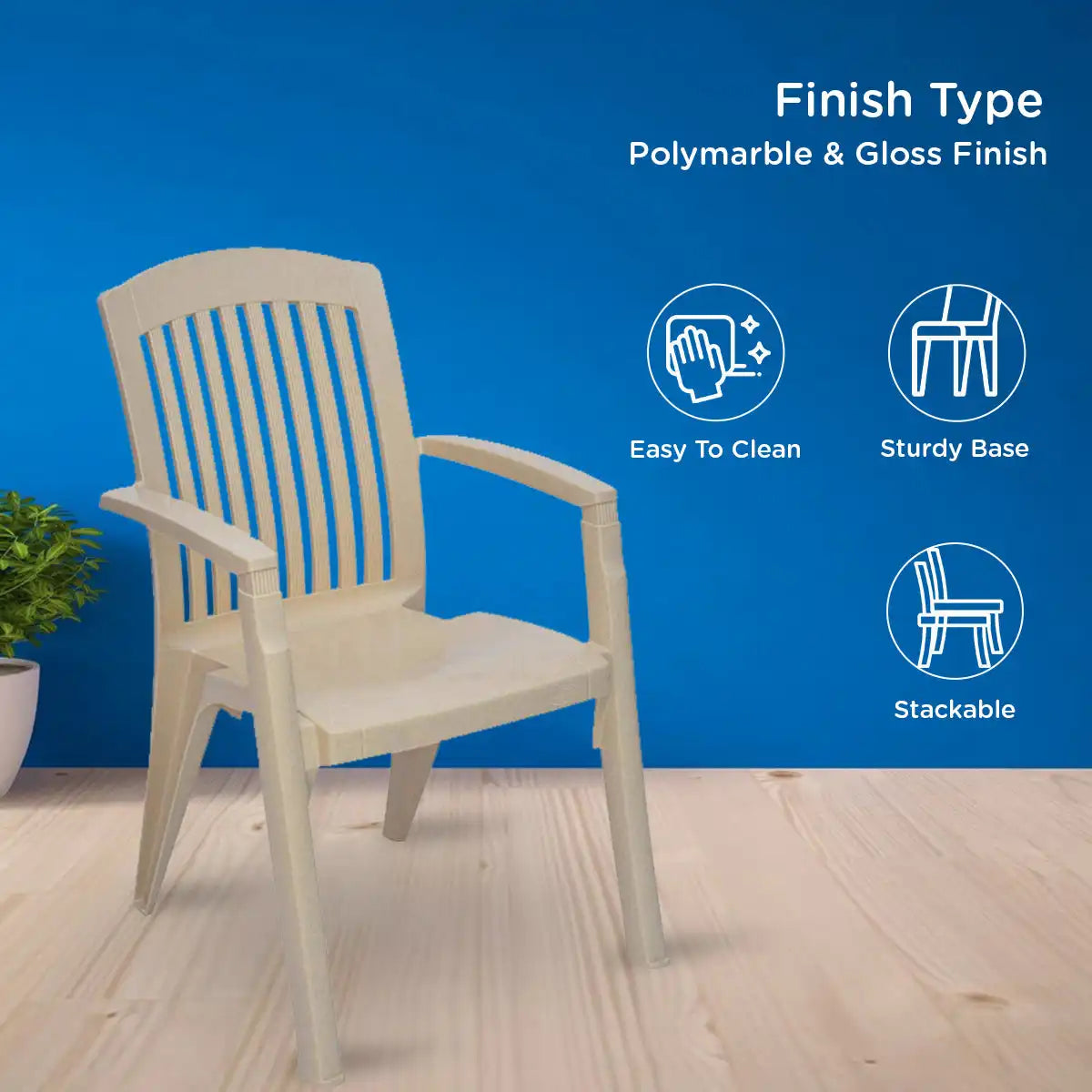 Nilkamal Heritage Plastic Arm Chair - Nilkamal | VK Furniture & Electronics Mangalore
