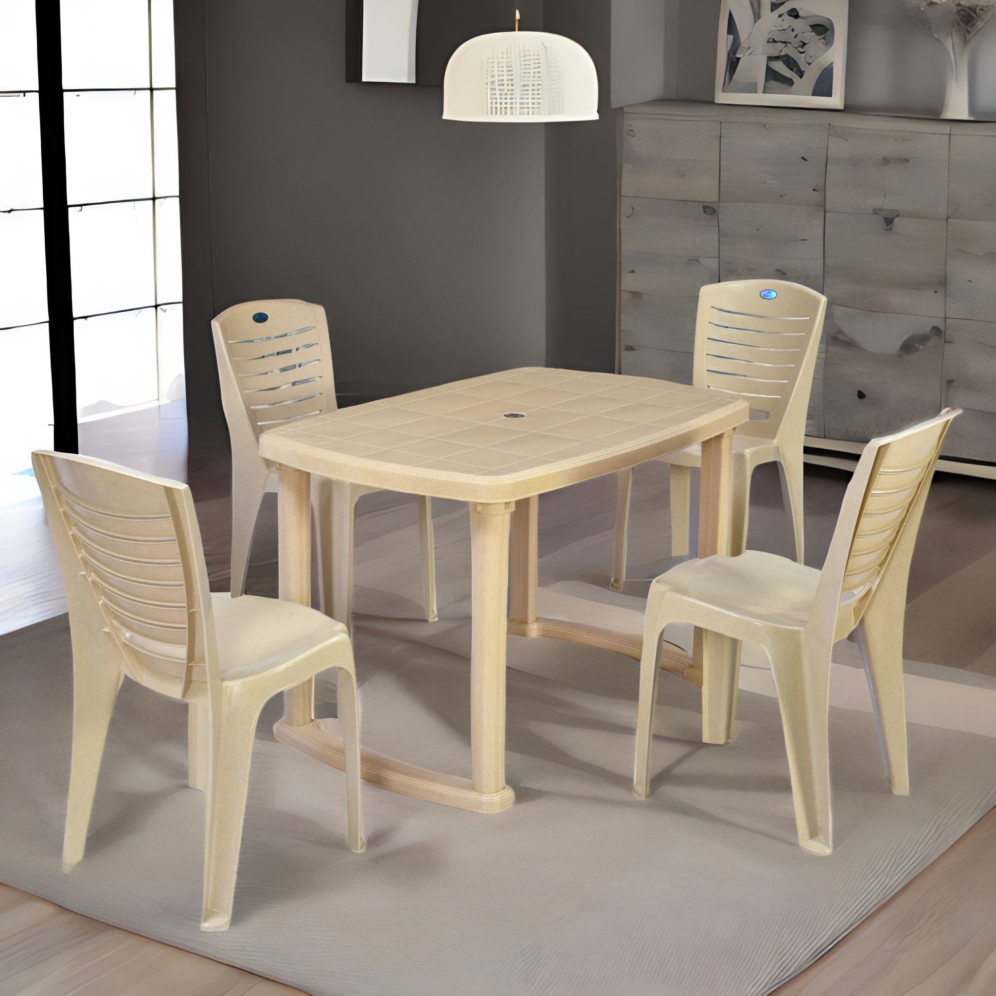 NILKAMAL MEGA 4 SEATER DINING SET — Nilkamal | VK Furniture Mangalore