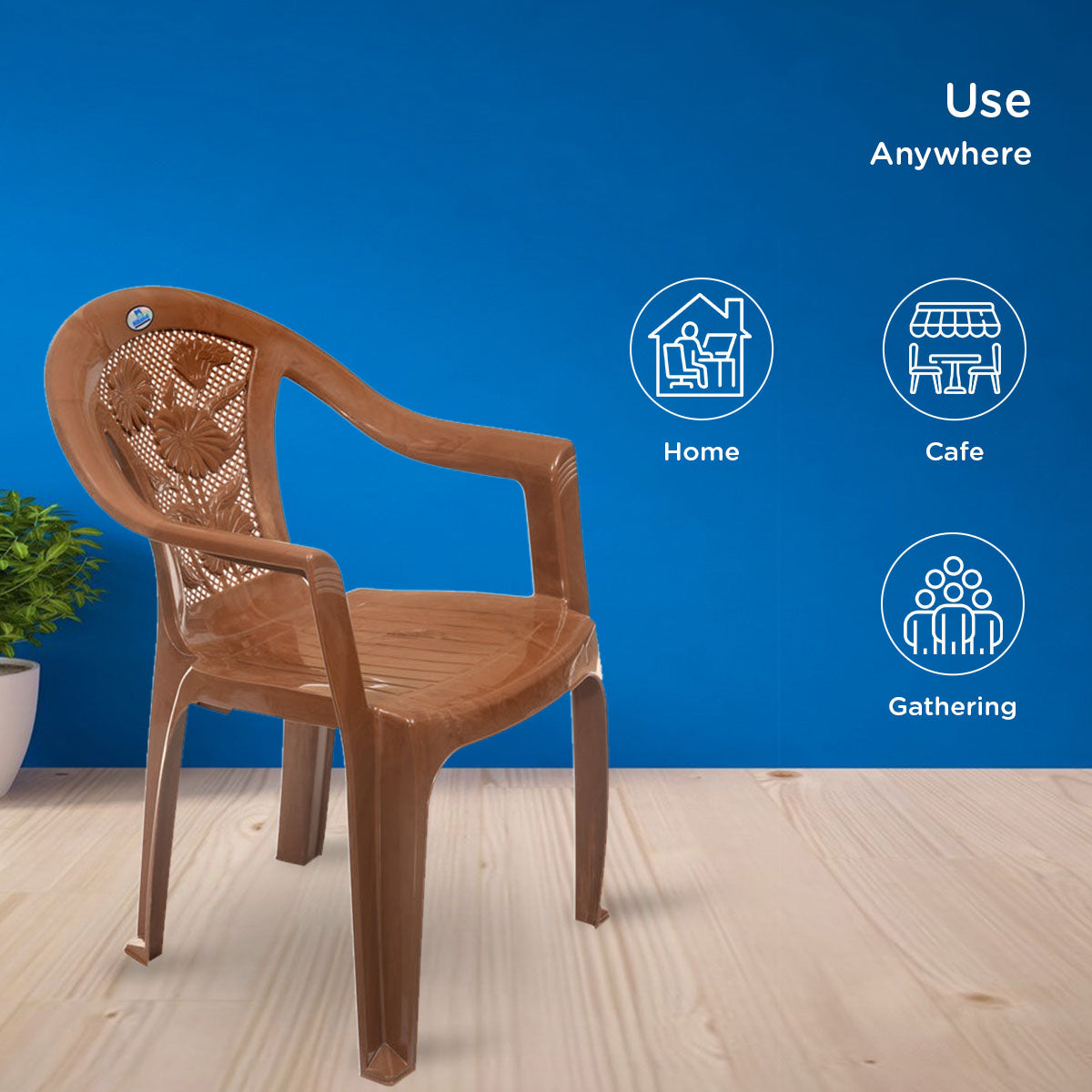Nilkamal CHR2060 Plastic Chair with Arm - Nilkamal | VK Furniture & Electronics Mangalore