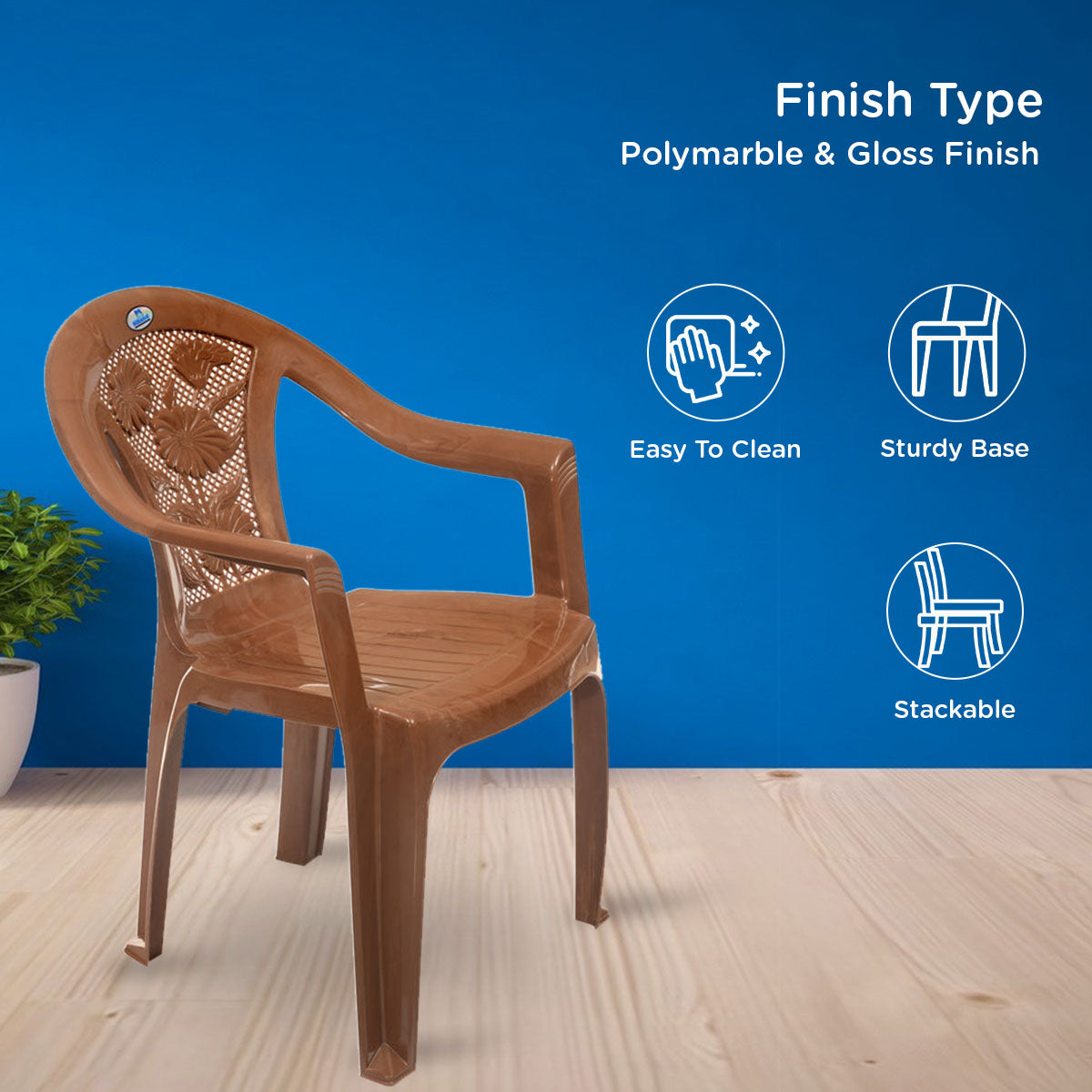 Nilkamal CHR2060 Plastic Chair with Arm - Nilkamal | VK Furniture & Electronics Mangalore