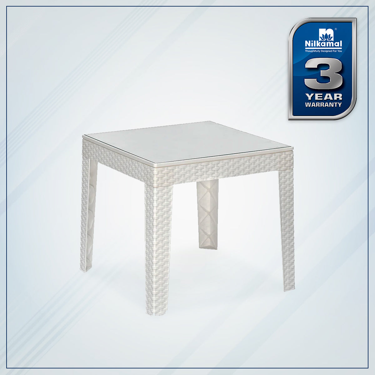 Nilkamal Breeze Center Table with Glass (Milky White) - Nilkamal | VK Furniture & Electronics Mangalore