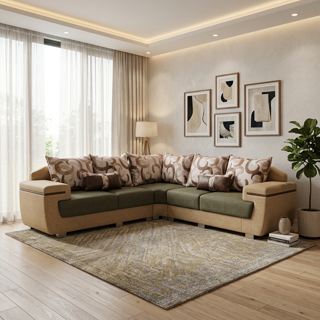 VK COMFORT CORNER SOFA SET — VK Furniture & Electronics | VK Furniture Mangalore