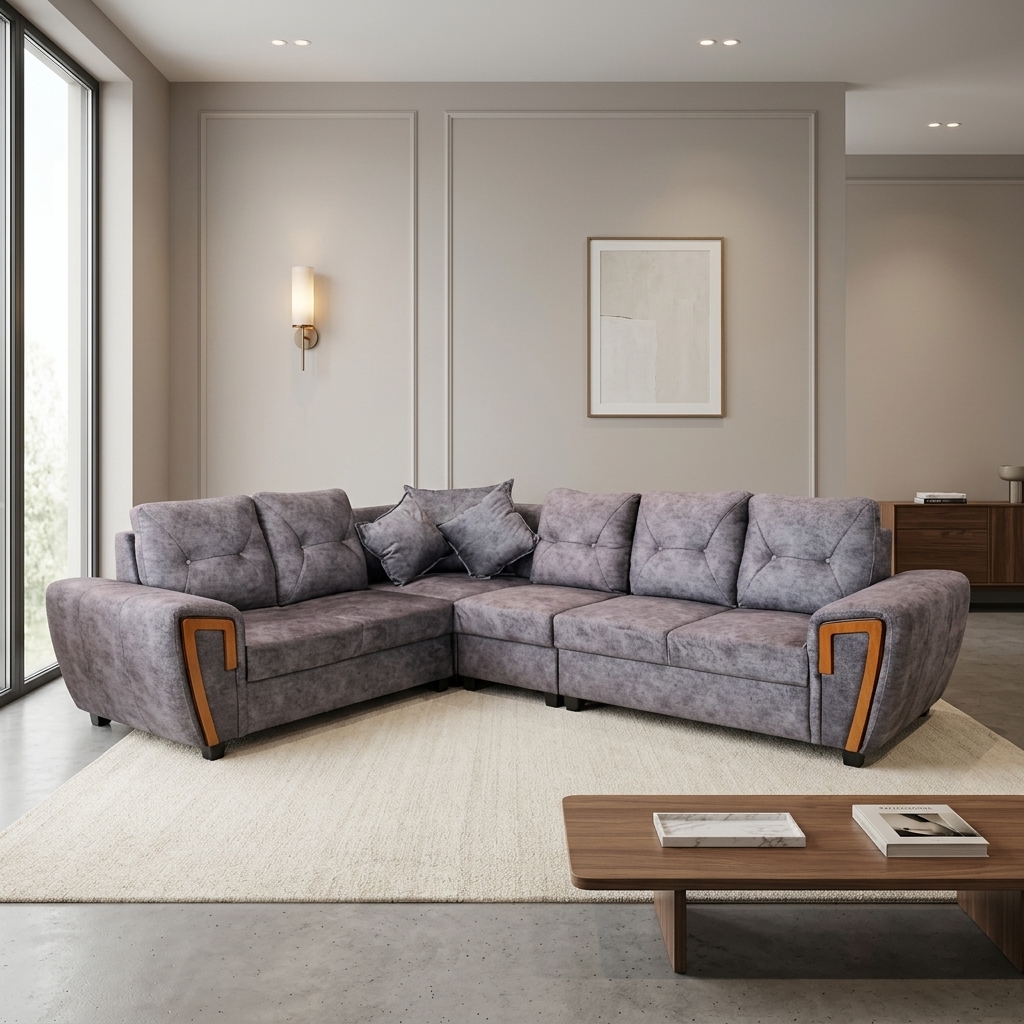 VK HARRIS CORNER SOFA SET — VK Furniture & Electronics | VK Furniture Mangalore