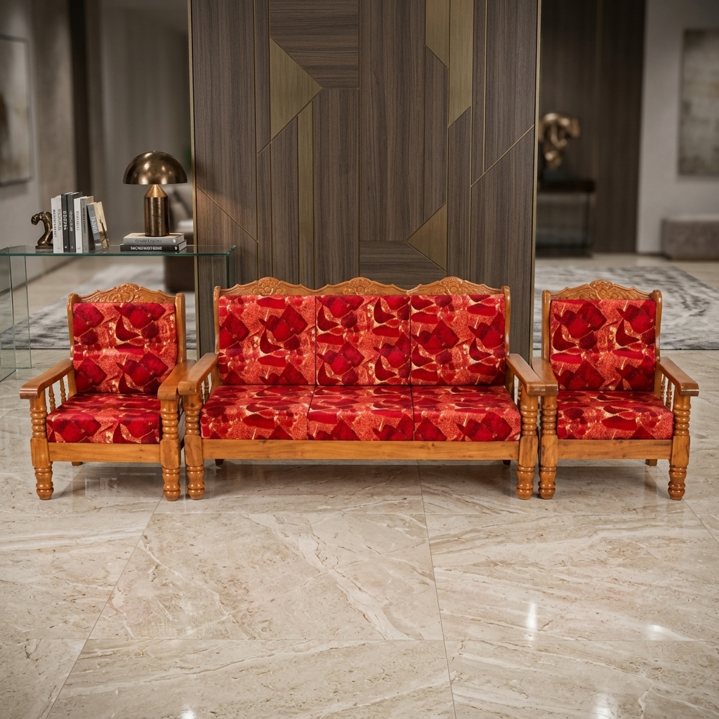 VK HIMALAYA 3+1+1 SOFA SET — VK Furniture & Electronics | VK Furniture Mangalore