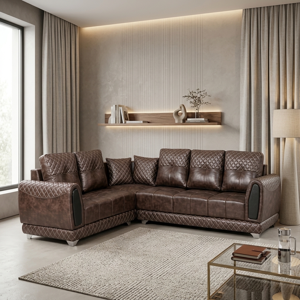 VK MONTERO CORNER SOFA SET — VK Furniture & Electronics | VK Furniture Mangalore
