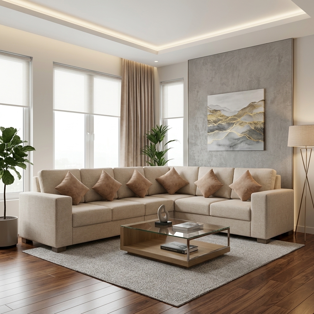 VK PARADISE CORNER SOFA SET — VK Furniture & Electronics | VK Furniture Mangalore