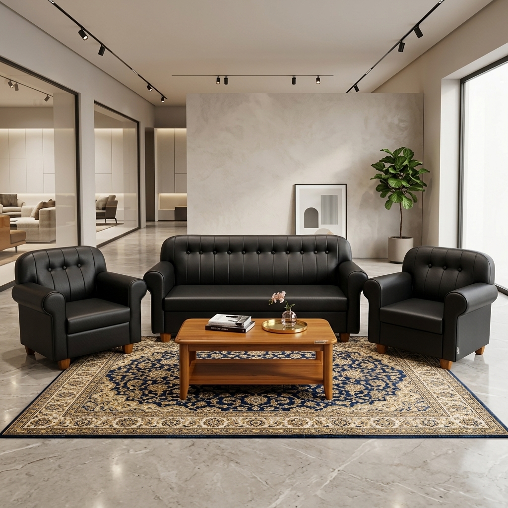 VK REXINE SOFA SET — VK Furniture & Electronics | VK Furniture Mangalore