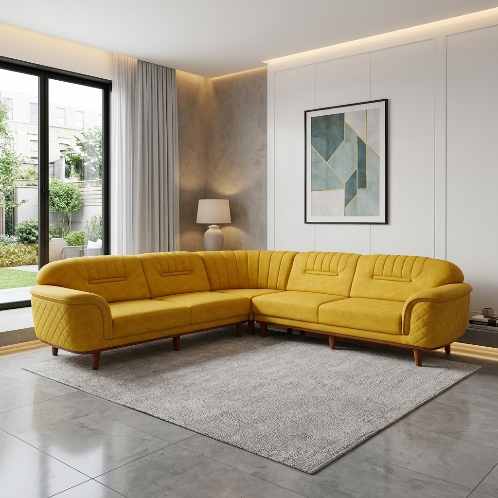 VK SKYLER L CORNER SOFA SET — VK Furniture & Electronics | VK Furniture Mangalore