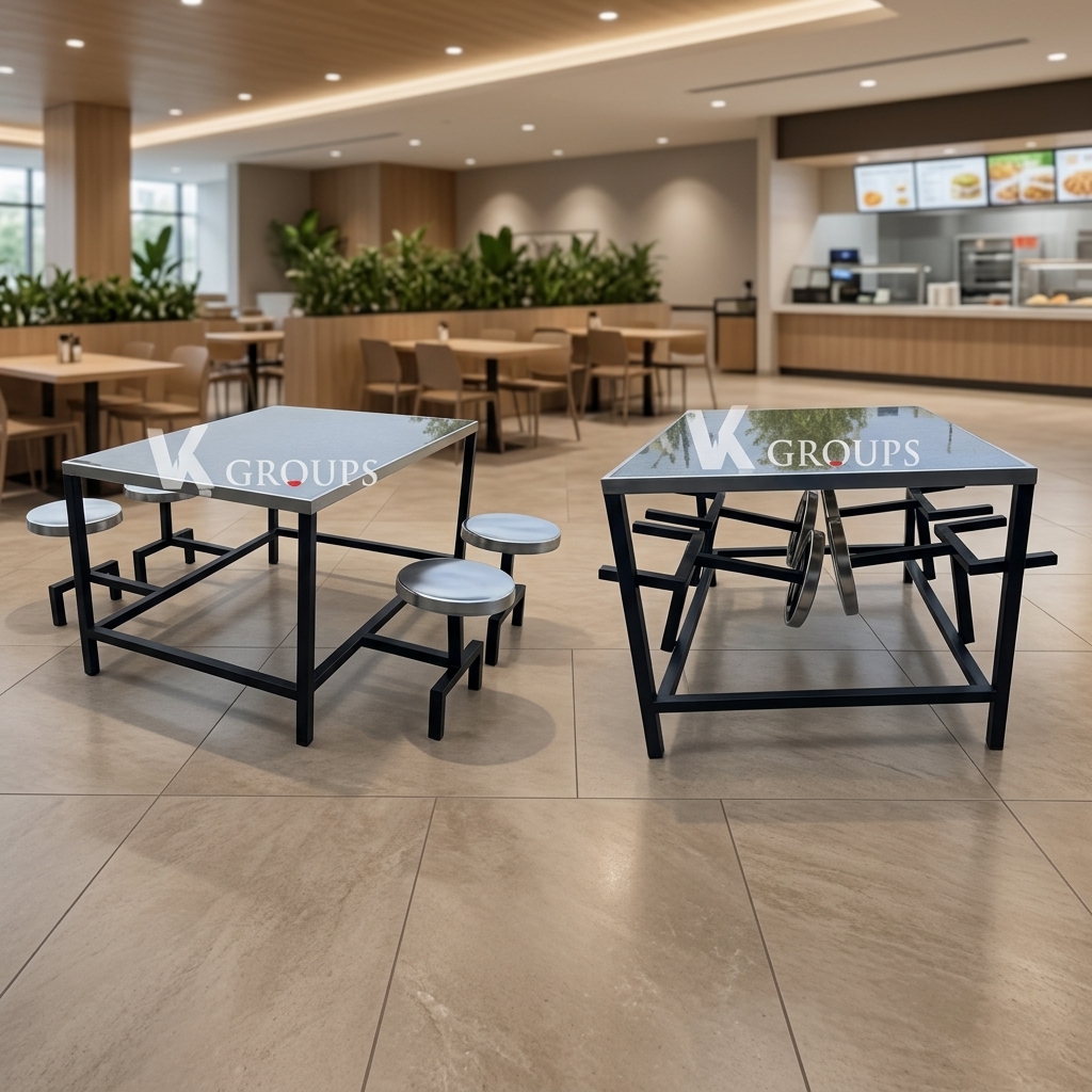 VK SS TOP DINNING SET WITH FOLDABLE CHAIR 4 SEATER — VK Furniture & Electronics | VK Furniture Mangalore