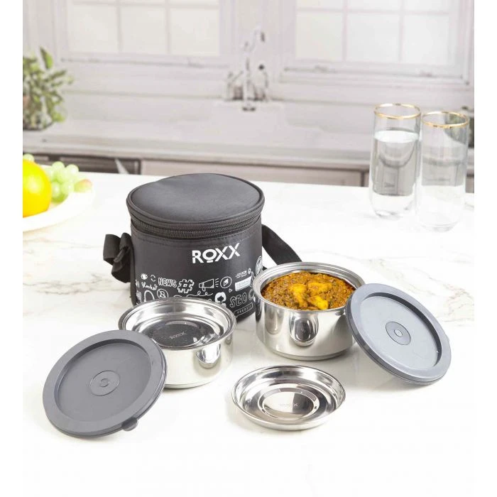 Roxx Happy meal 2 (insulated) Double wall Tiffin - VK Furniture | VK Furniture & Electronics Mangalore
