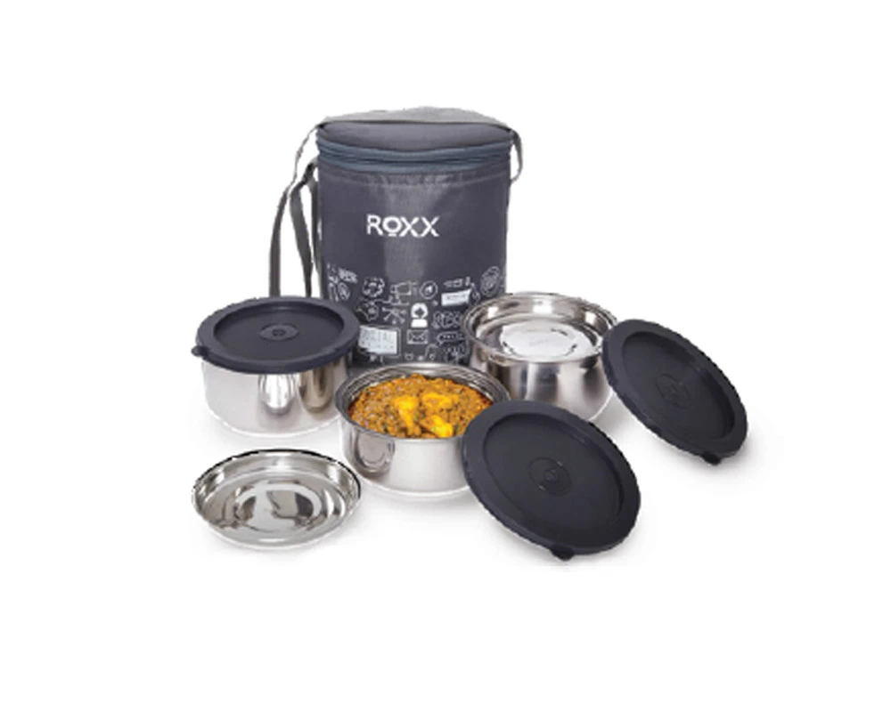 Roxx Happy Meal 3(insulate)Double Wall Tiffin - VK Furniture | VK Furniture & Electronics Mangalore