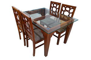 VK Monarch Model Wood 4 Seater Dining Set
