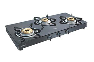 GLEN LPG STOVE 1033 GT XL BRASS BURNER BLACK