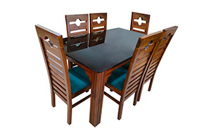 VK Eye Model Wood 6 Seater Dining set