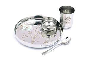 Stainless Steel Kids Laser Dinner Set