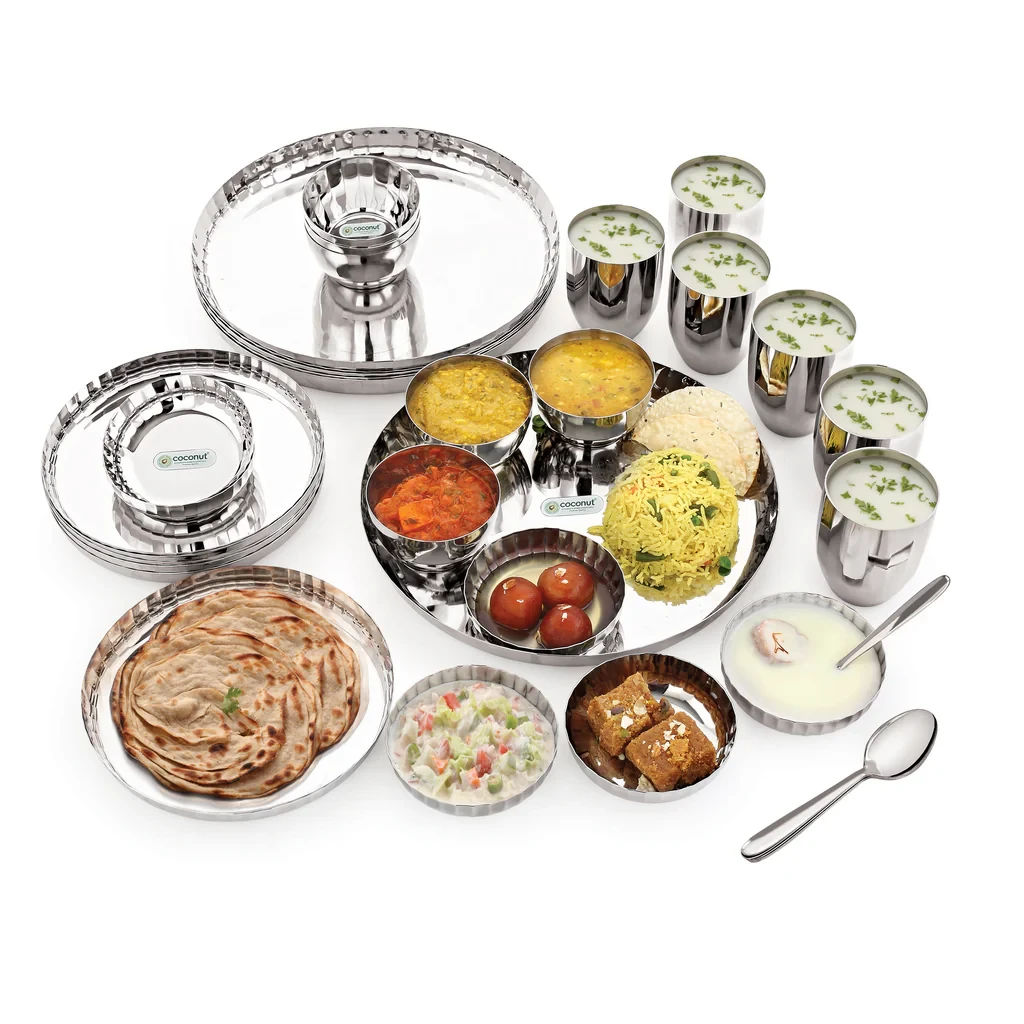 Stainless Steel Citrus Dinner Set - 36 Pieces - VK Furniture | VK Furniture & Electronics Mangalore
