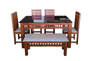 VK Mark Model 4 Seater With Bench Dining Set