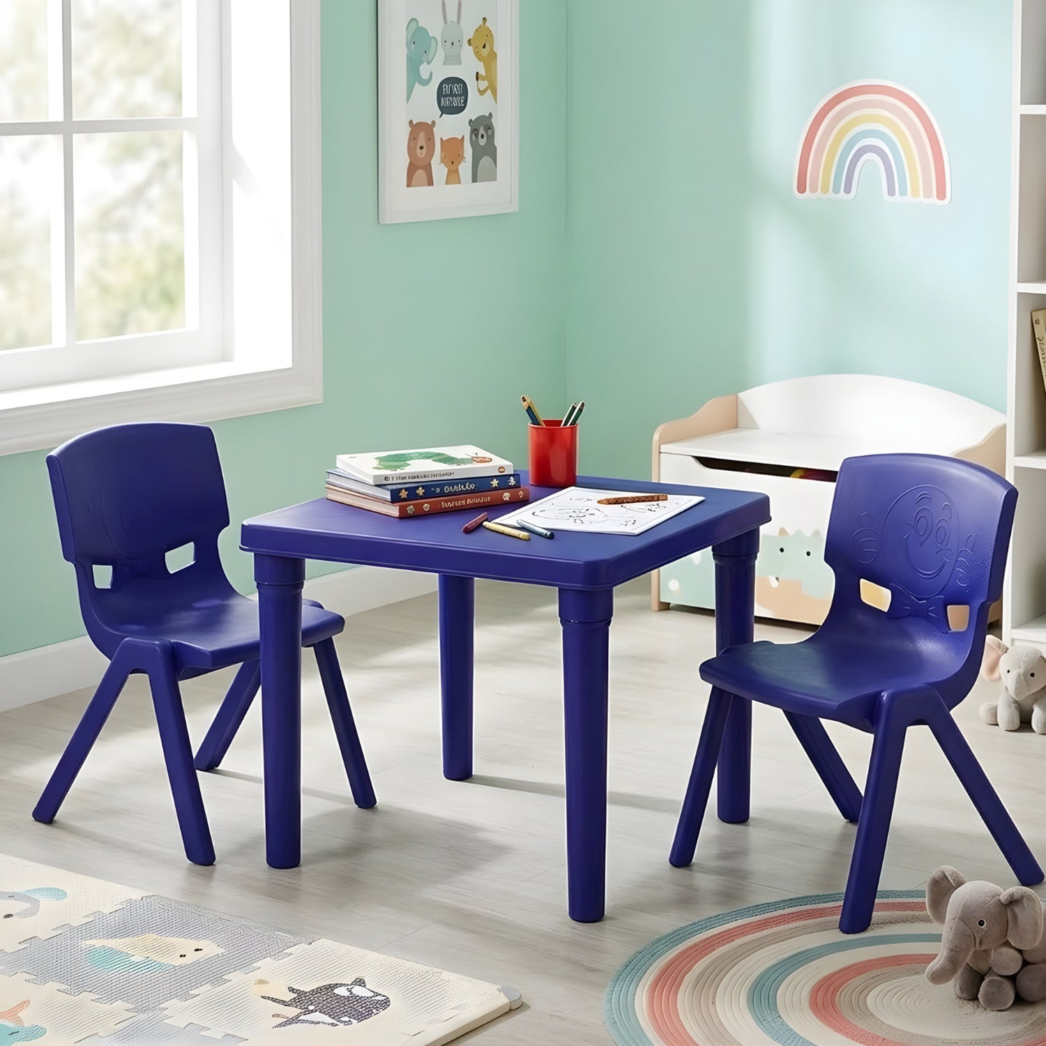 Nilkamal Genius Ludo Table + 2 Chairs Kid's Study Set - Nilkamal | VK Furniture & Electronics Mangalore