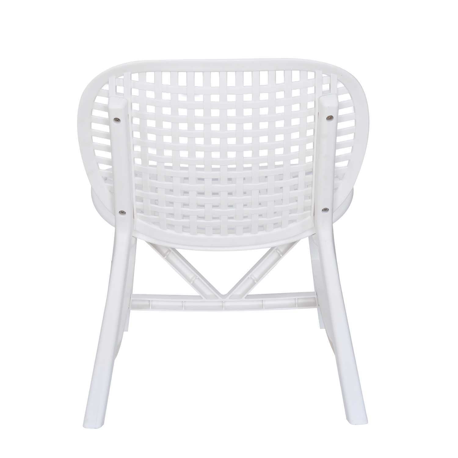 Nilkamal Arena Chairs and Crystal Glass Top Coffee Table Plastic Outdoor Set (Milky White) - Nilkamal | VK Furniture & Electronics Mangalore