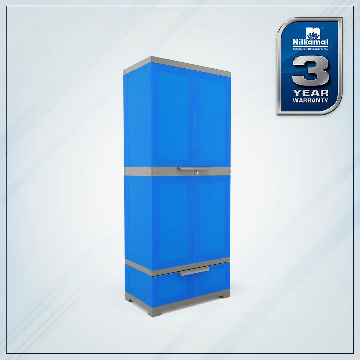 Nilkamal Freedom FMDR 1B Plastic Storage Cabinet with 1 Drawer (Deep Blue / Grey) - Nilkamal | VK Furniture & Electronics Mangalore