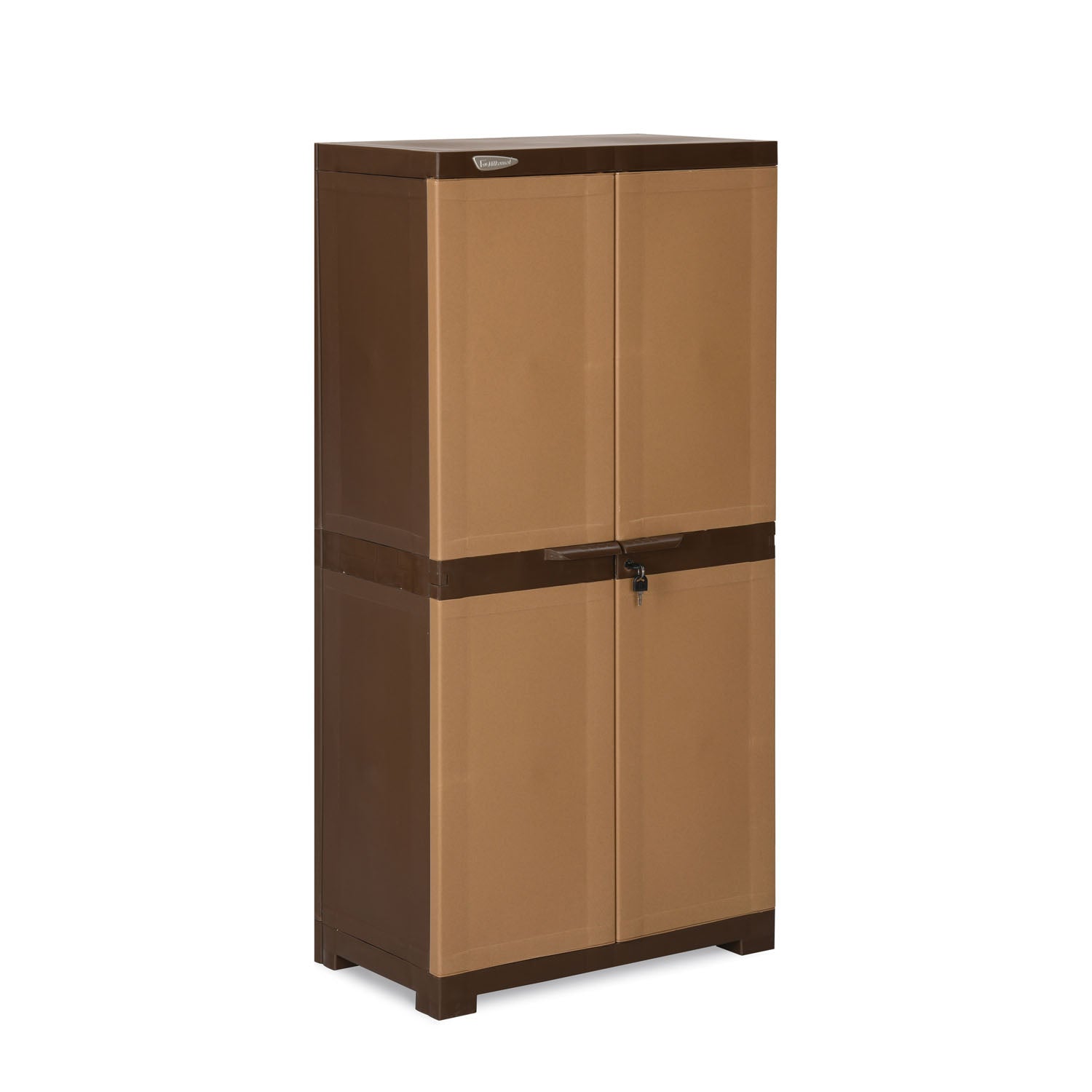 Nilkamal Freedom Mini Medium (FMM) Plastic Cabinet/Bookshelf (Sandy & Dark Brown) - Nilkamal | VK Furniture & Electronics Mangalore